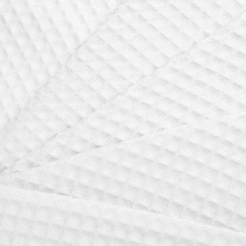 Cotton Blend Honeycomb Waffle Weave Shower Curtain with Snap-in Liner