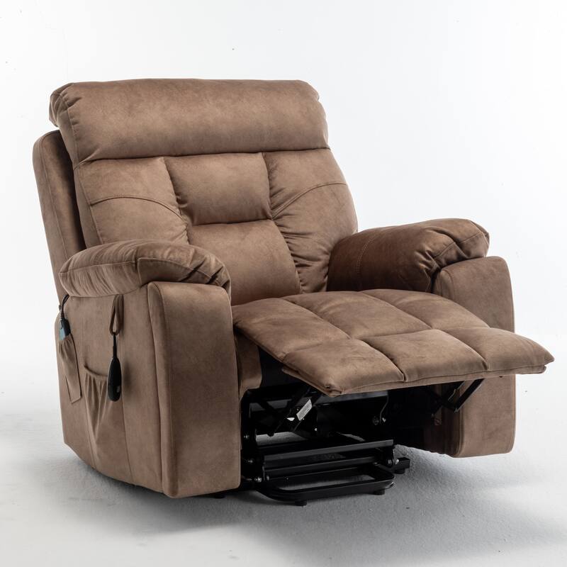 Power Lift Recliner with 8-Point Massage, Lumbar Heat, German OKIN Motor, Stainless Steel Cup Holder, and 10-Minute Setup