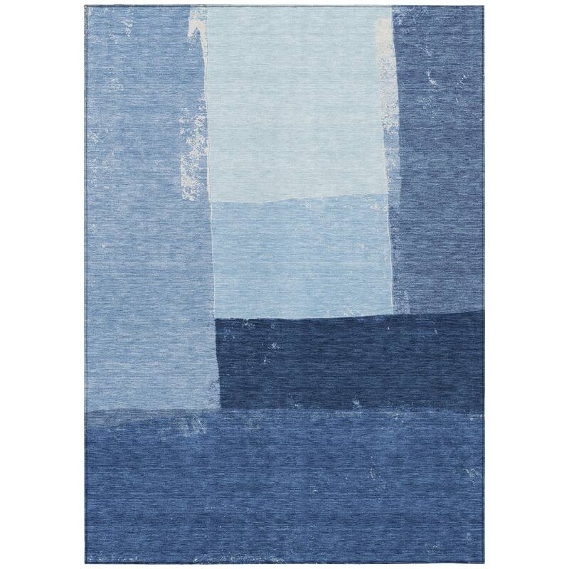 Machine Washable Indoor/ Outdoor Abstract Kraig Chantille Rug