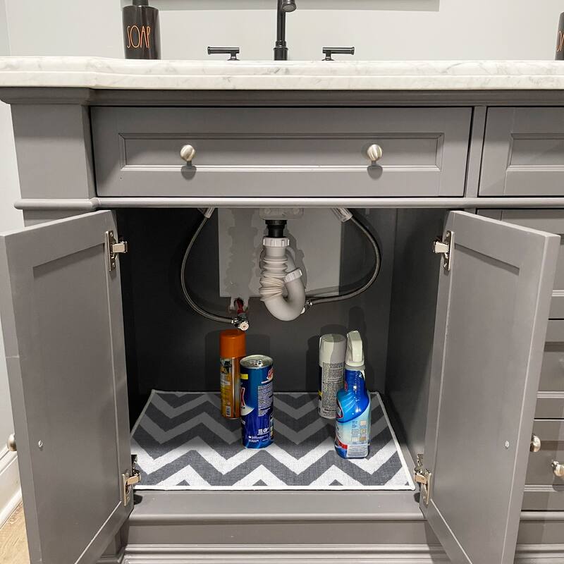 Under Sink Mat - Ultra-Absorbent Cotton Shelf Liners For Kitchen Cabinets - 2X3 feet