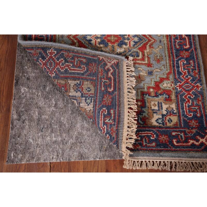 Blue Gray Heriz Serapi Oriental Runner Rug Hand-Knotted Wool Carpet - 2'7"x 8'0"