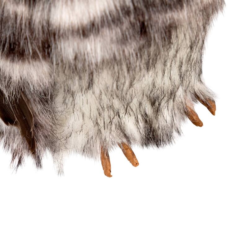 Standing Owl Christmas Figure - 7" - Ash Gray and White