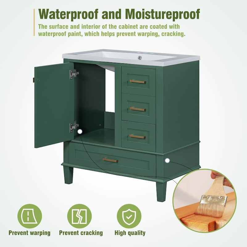 30" Bathroom Vanity Cabinet with Sink Combo Set