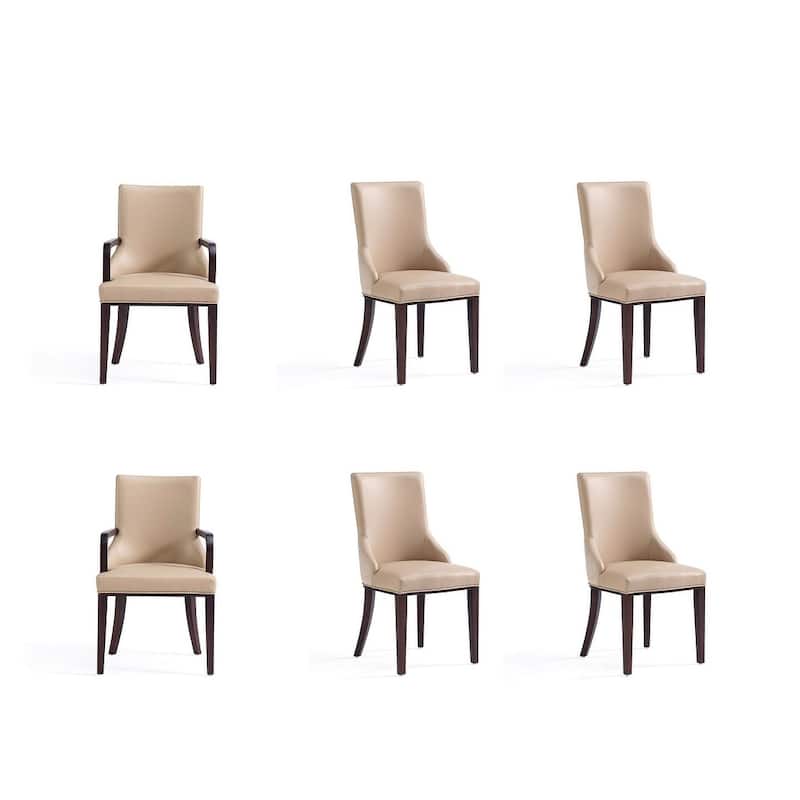 Manhattan Comfort Shubert Multi Piece Modern Faux Leather and Velvet Dining Chair Set