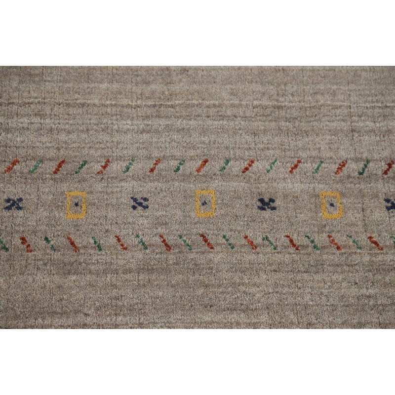 Gabbeh Indian Area Rug Hand-Knotted Oriental Wool Carpet - 5'1" x 7'9"