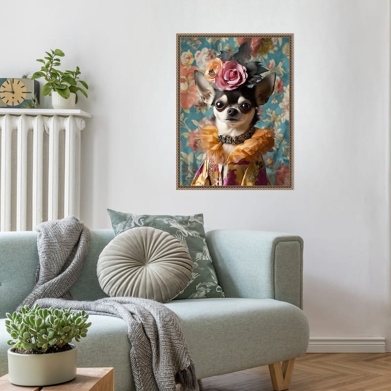 The Duchess Chihuahua by Mowzu Framed Canvas Wall Art