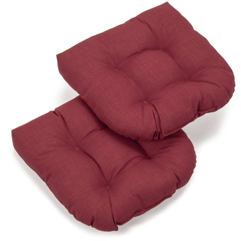 Blazing Needles 19-inch All-weather Patio Chair Cushions (Set of 2) - Merlot