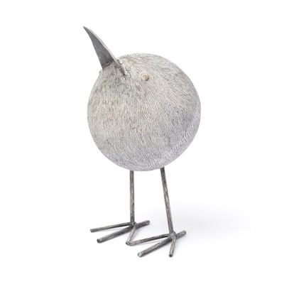 Snipe I Light Brown Wood & Metal Bird Decorative Object - 6"W x 8"D x 15.2"H