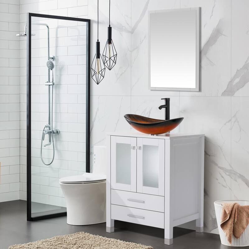 24" Bathroom Vanity with Sink Set Storage Cabinet Combo