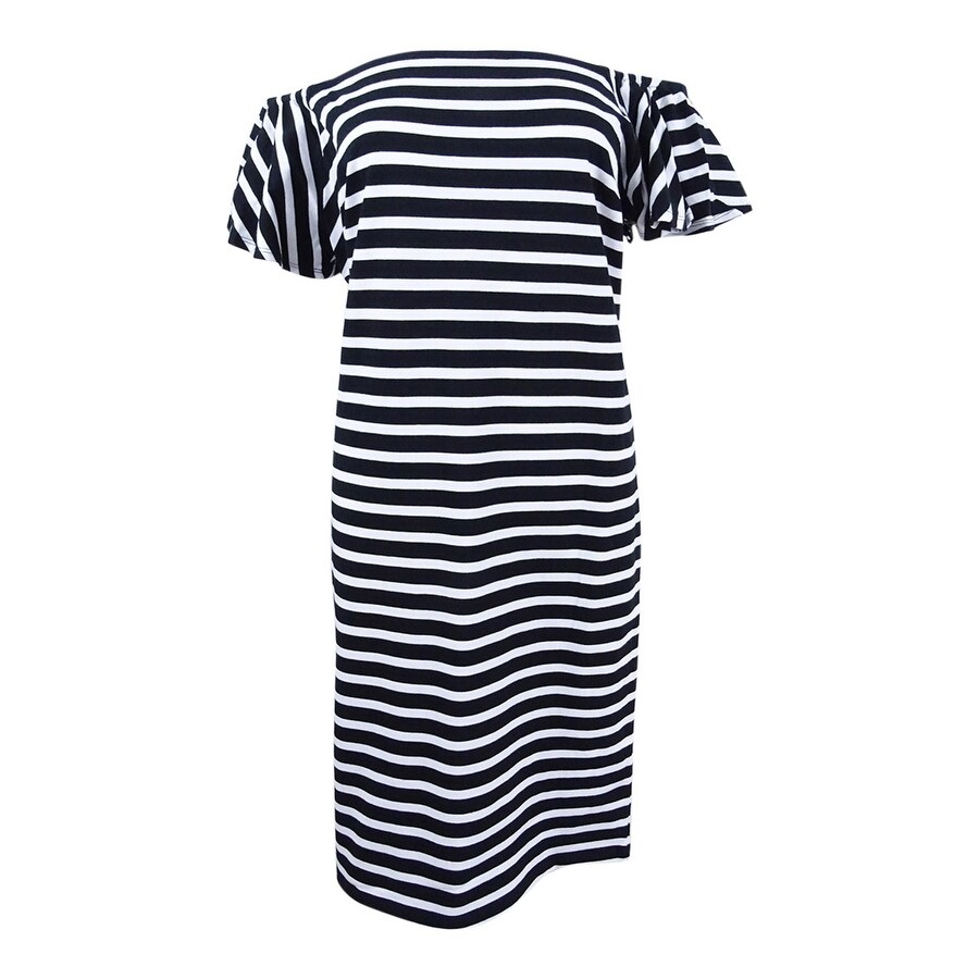 ralph lauren black and white striped dress