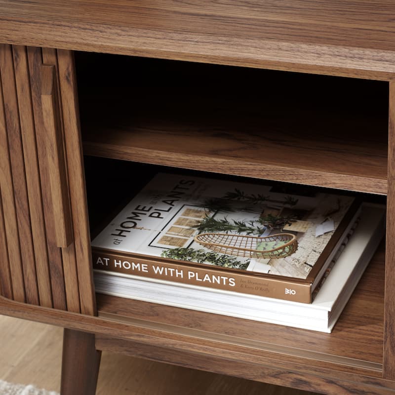SAFAVIEH Aphra 2-Door 2-Shelf Entertainment Media Stand (Fits up to 65" Flatscreen TV) - 59 in. x 15.4 in. x 21.9 in.