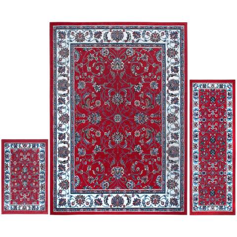 Home Dynamix Ariana Collection Traditional 3-Piece Area Rug (4'11"x6'11", 1'8"x4'11", 1'8"x2'8")