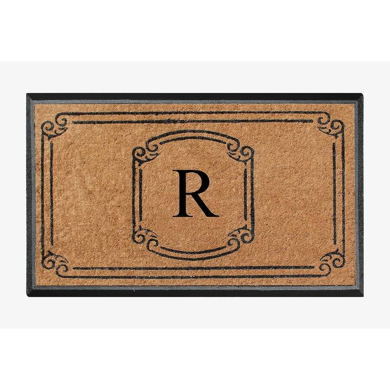 A1HC Natural Coir Monogrammed Door Mat For Front Door, 30"x48"