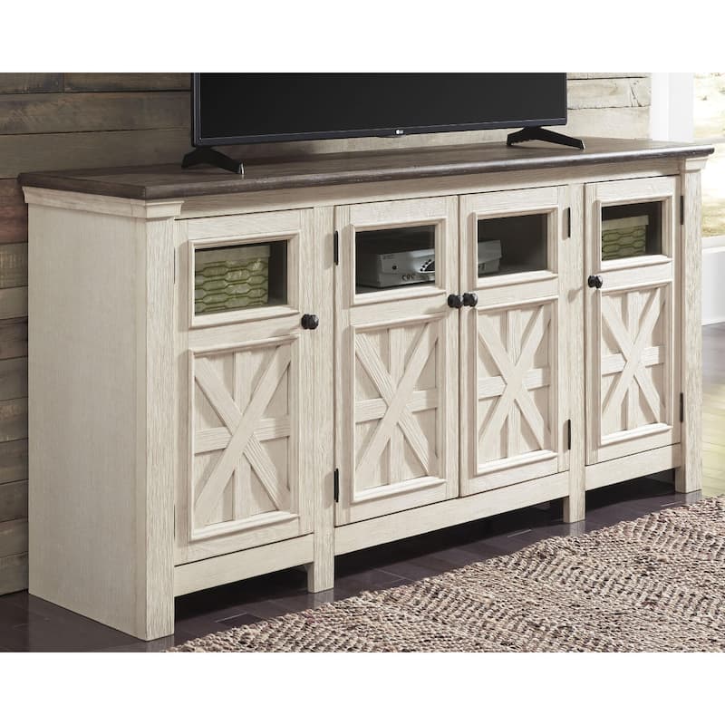 Signature Design by Ashley Bolanburg Antique White/ Gray Casual TV Stand