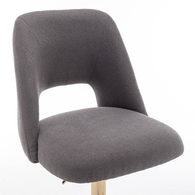 Best Quality Furniture Adjustable Textured Fabric Barstools with Chrome Finish Base (Set of 2)