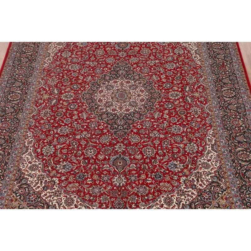 Traditional Red Kashan Turkish Rug Machine-Made Carpet - 9'8" x 12'10"