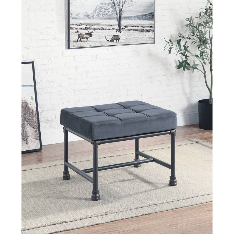 Brantley Velvet & Sandy Finish Ottoman Comfortable choice, multiple functions, classic design, and cozy corners