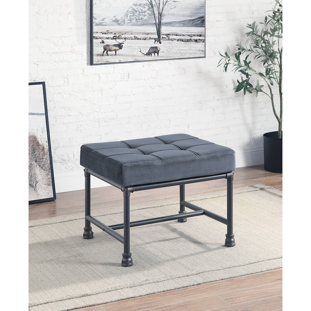 Brantley Velvet & Sandy Finish Ottoman Comfortable choice, multiple functions, classic design, and cozy corners