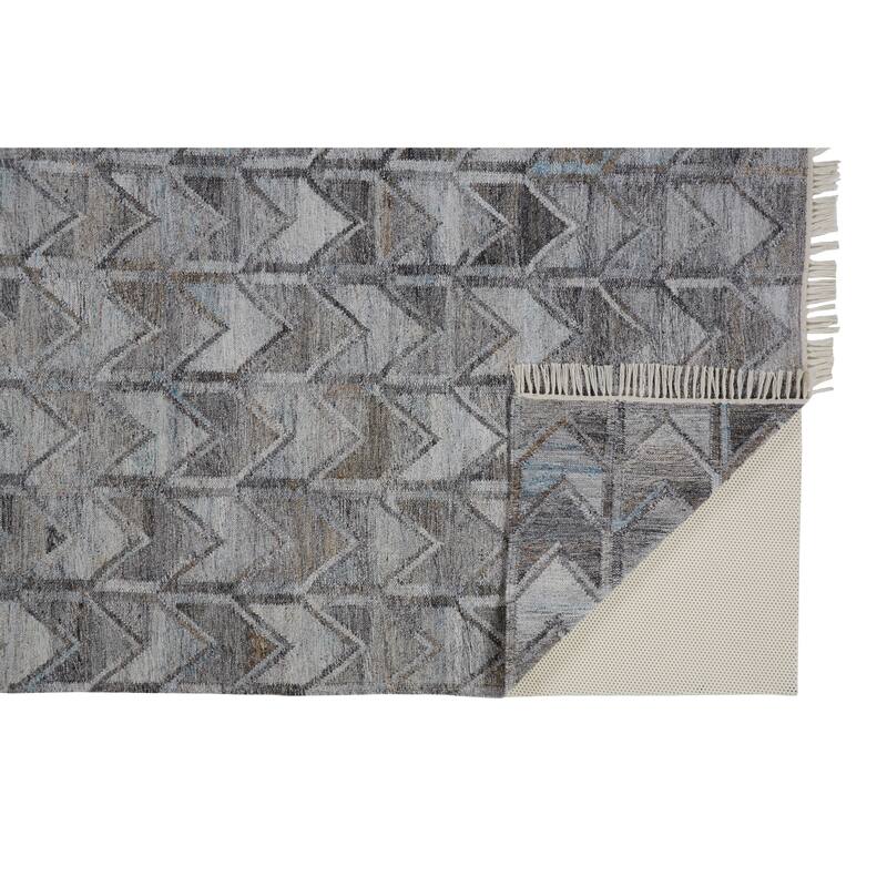 Elstow Eco-Friendly Moroccan Chevron Rug, Light/Dark Gray