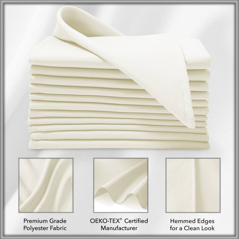 12 Pack 17 Inch Polyester Cloth Dinner Napkins for Party Restaurant