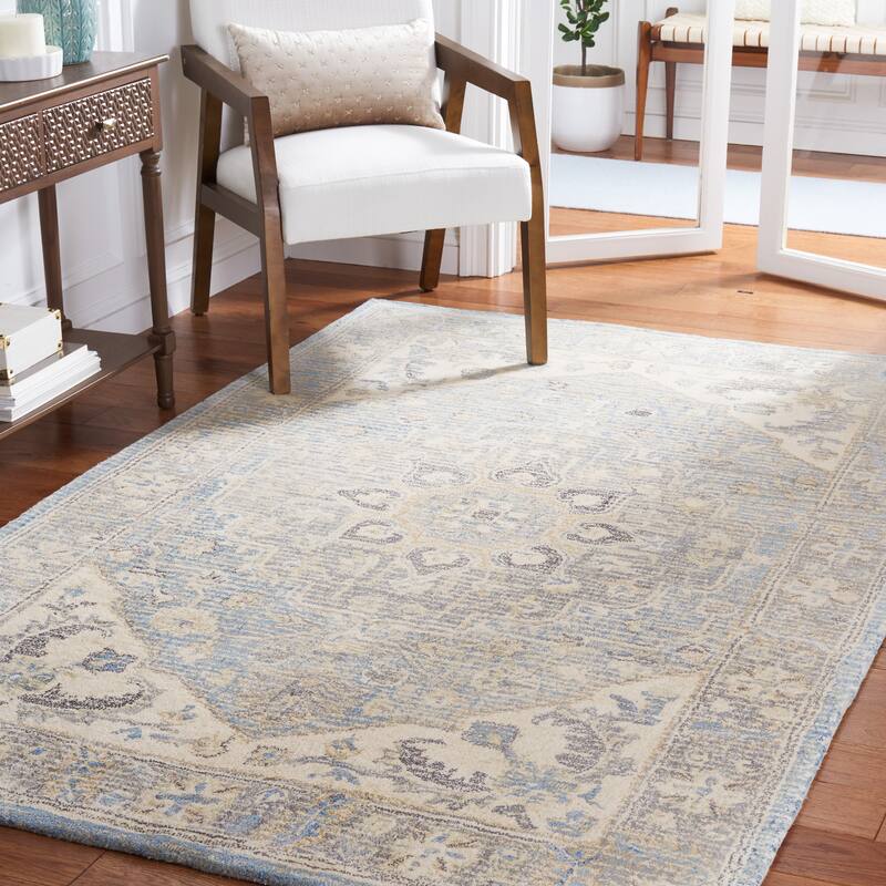 SAFAVIEH Handmade Metro Katli Oriental Wool Rug - 3' x 5' - Light Grey/Ivory