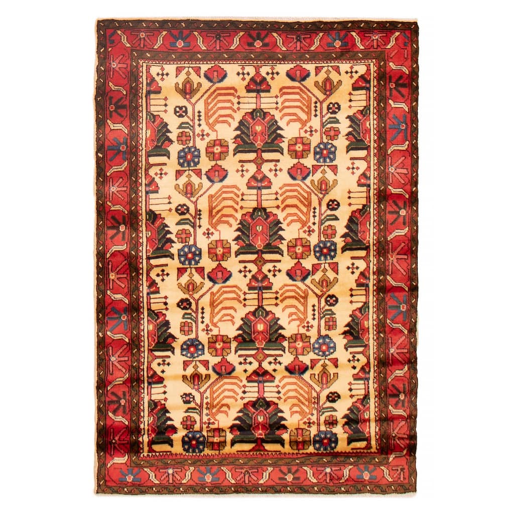ECARPETGALLERY Hand-knotted Andelz Cream Wool Rug - 4'1 x 6'1