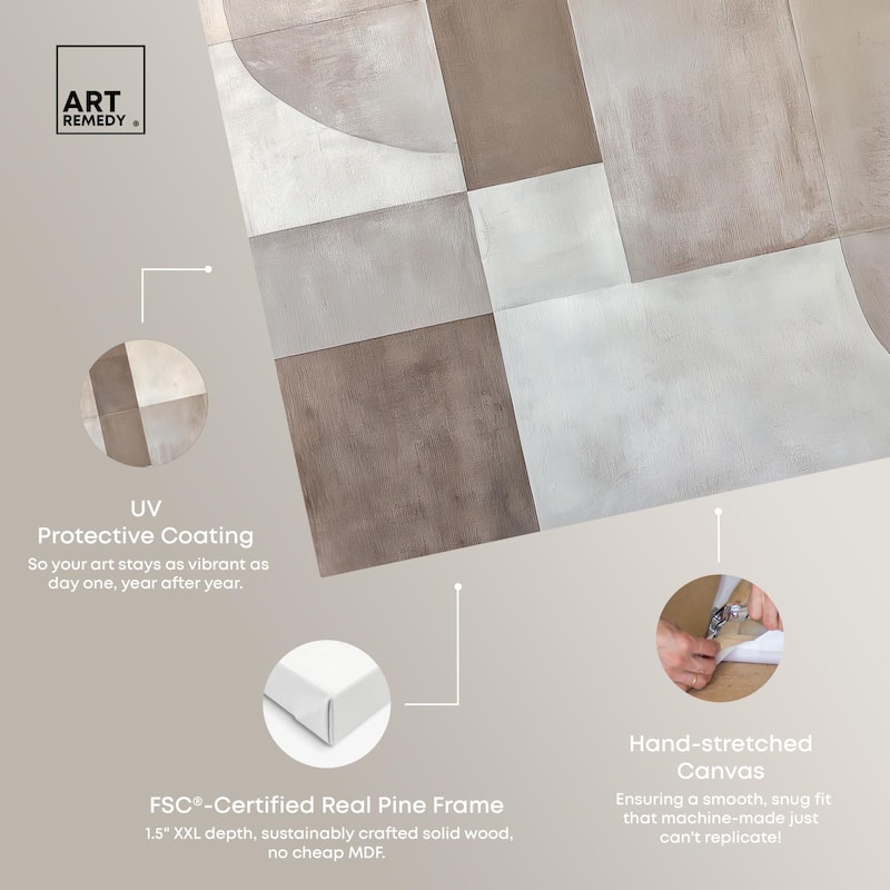 Neutral Tone Blocks II Canvas by Art Remedy, Gallery Wrapped