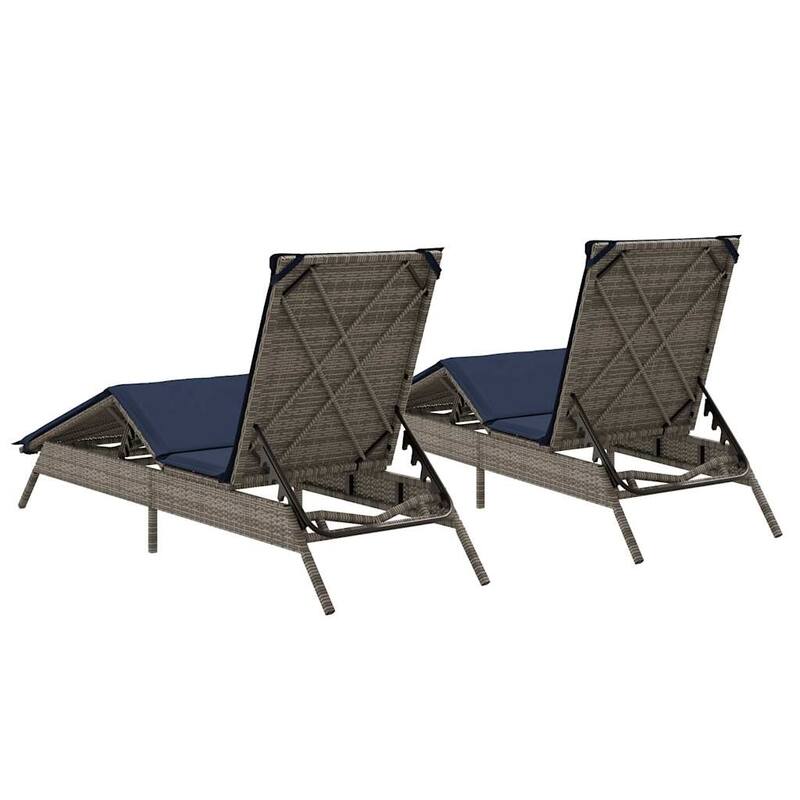 vidaXL Patio Sun Lounger Black/Brown/Grey - 9.1 x 31.0 x 13.2