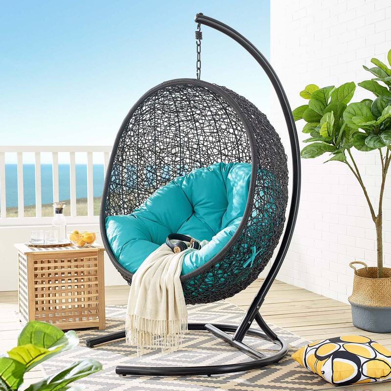 Encase Swing Outdoor Patio Lounge Chair - Turquoise