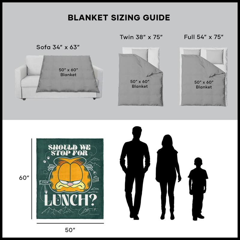 Nickelodeon Garfield Silk Touch Sherpa Throw Blanket