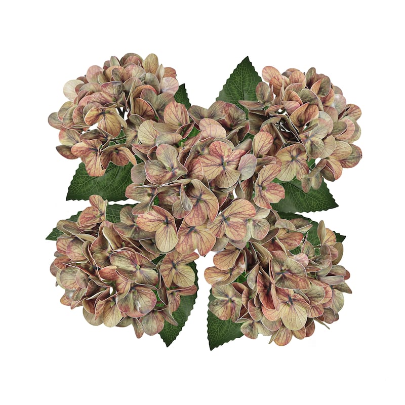 Set of 2 Natural Touch Dusty Cafe Artificial Hydrangea Flower Stem Bush Bouquet 18in - 18" L x 11" W x 11" DP