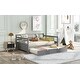 preview thumbnail 25 of 31, Multifunctional Design Wood Daybed Bed with Backrest and Twin Size Trundle, Full Size