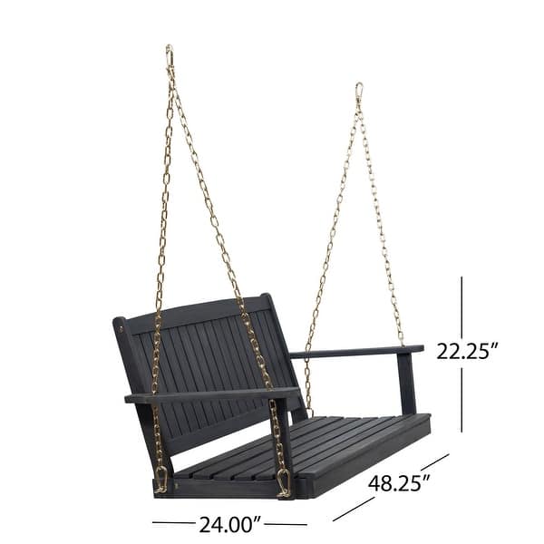 dimension image slide 1 of 3, Tambora Outdoor Acacia Porch Swing by Christopher Knight Home