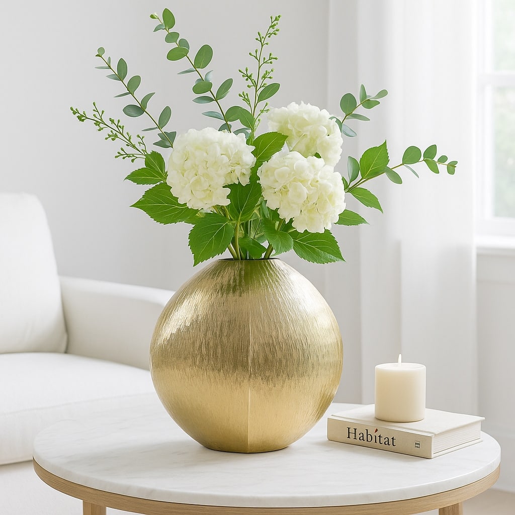 Metal Vase Modern Glam Sculptural Design Decorative Accent - 14" Gold