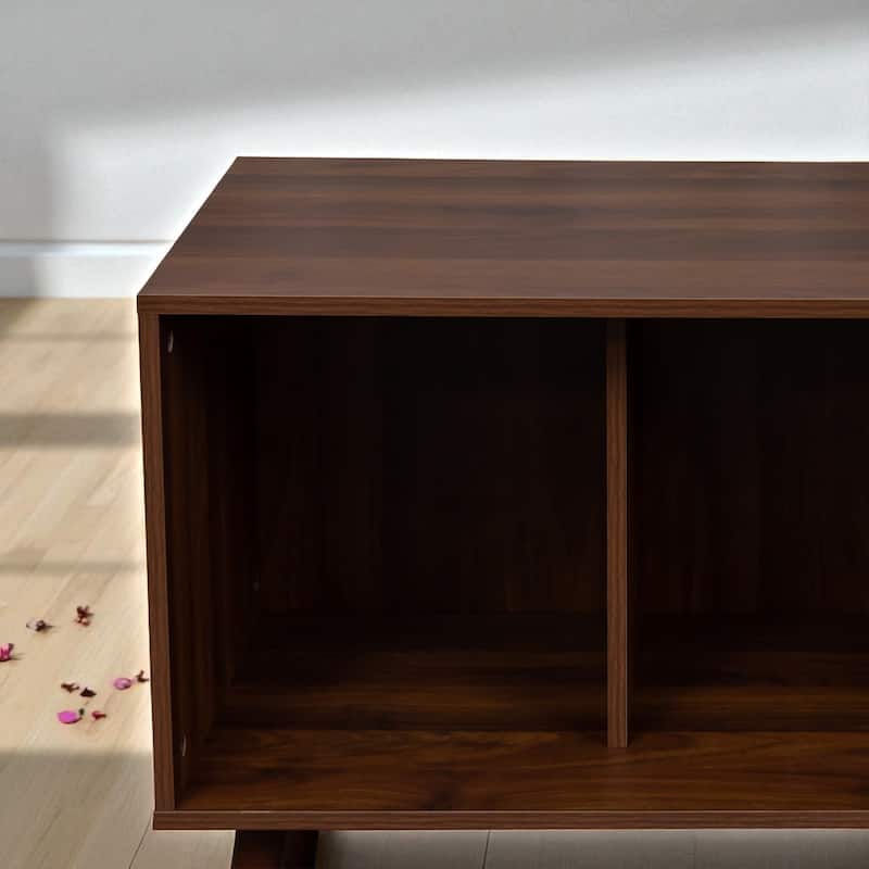 Modern 53 Inch TV Stand with Storage Cabinet and 3 Open Shelves for TVs 50 to 59 Inches