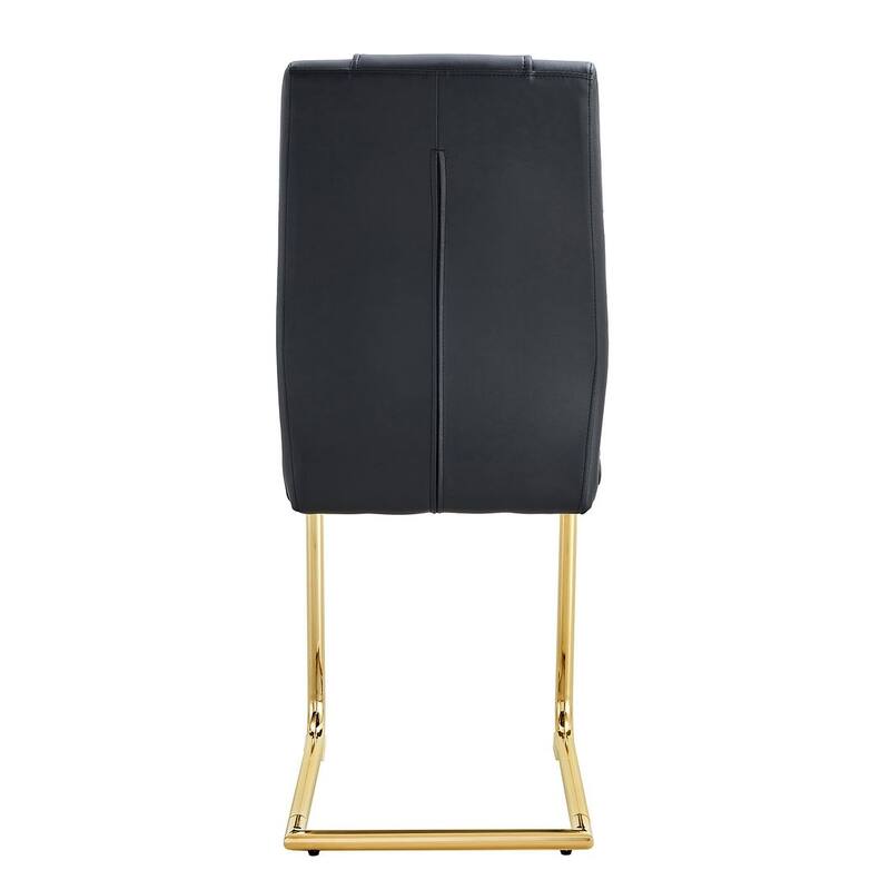 PU Leather Upholstered Dining Chair with Metal Feet