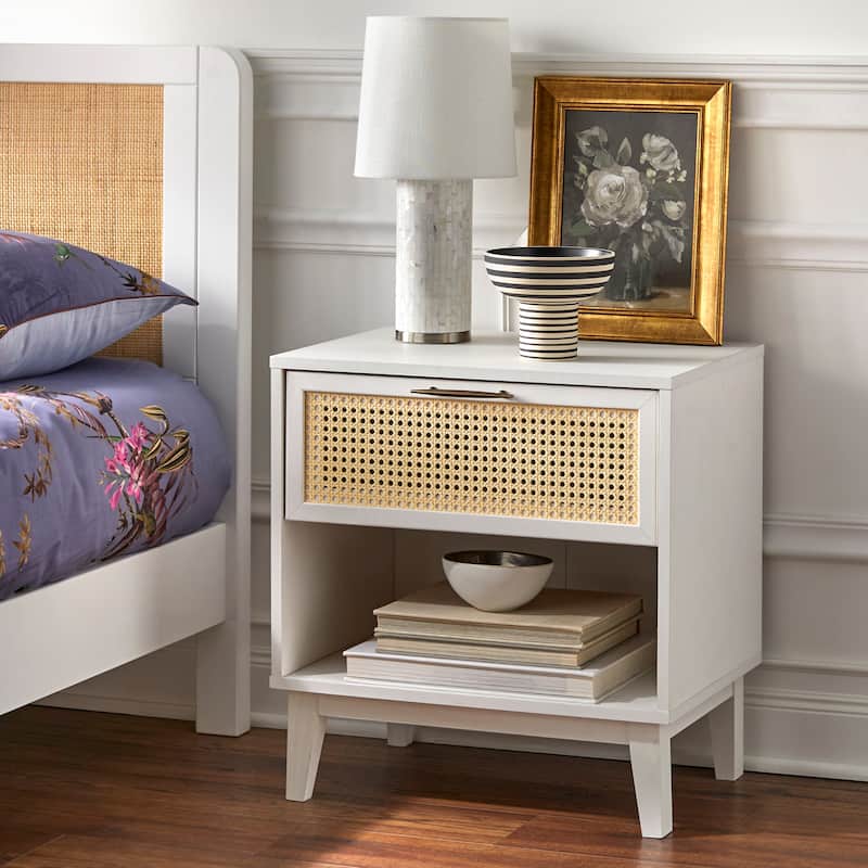 Simple Living Andros Nightstand - White/Natural