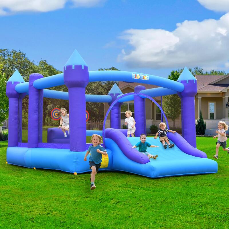15.3'x 12' Large Bounce House 840D Oxford Inflatable Bouncers for 6 Kids with Blower & Slide - 15.3'x 12'