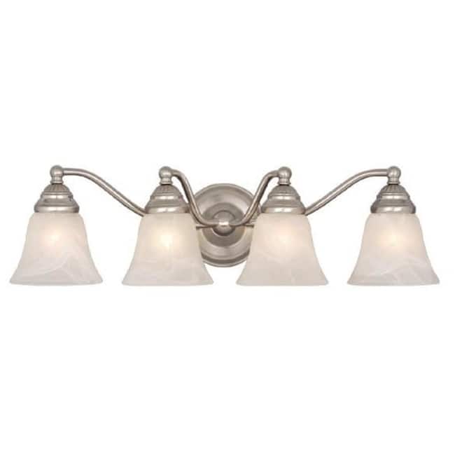 Roseto Carson 4 Light 25" Wide Bathroom Vanity Light - Brushed Nickel