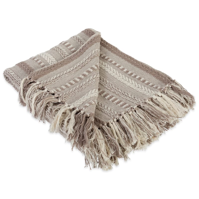 DII Braided Stripe Decorative Throw - Stone