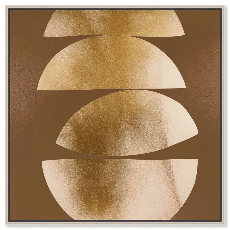 Golden Crescents II Canvas by Art Remedy - 30" x 30" - Silver