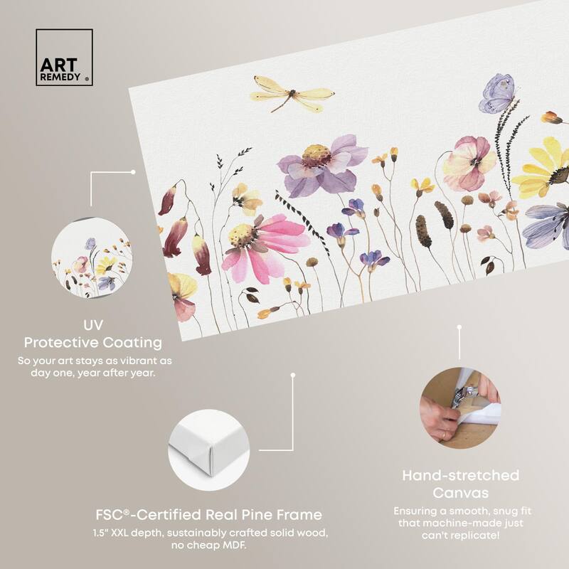 Floral Over Door Art Panoramic Canvas by Art Remedy, Gallery Wrapped