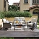 preview thumbnail 4 of 60, OVIOS 4-piece Water-Resistant Wicker Deep Seating Outdoor Sofa Set Beige