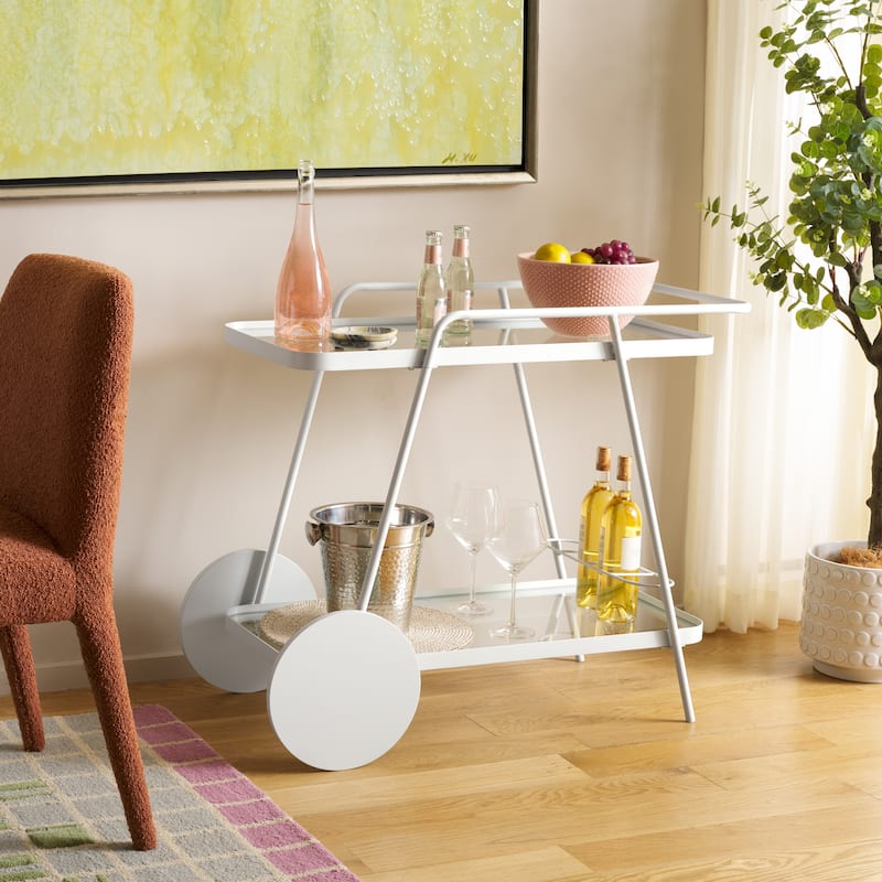 SAFAVIEH Home Zunia 2 Tier Bar Cart - 36"W x 19"D x 30"H