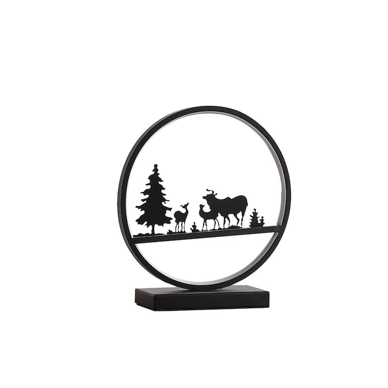 13" Contemporary Black LED Table Lamp with In-Line Switch and Warm White Light for Bedroom Decor - 12.75"H x 3.75"W x 11.75"D