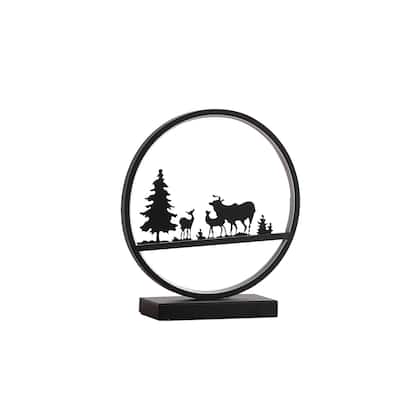 13" Contemporary Black LED Table Lamp with In-Line Switch and Warm White Light for Bedroom Decor - 12.75"H x 3.75"W x 11.75"D