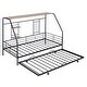 preview thumbnail 24 of 22, Twin Size Metal House Bed with Trundle