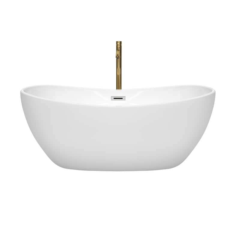 Wyndham Collection Rebecca 60-inch Freestanding Bathtub with Faucet