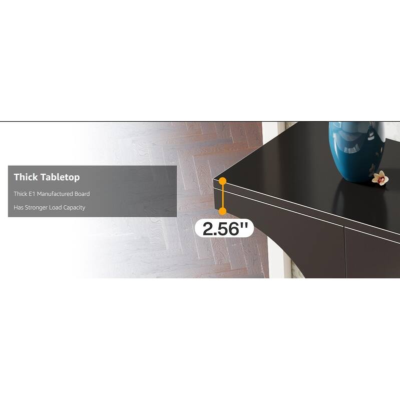 47" Modern Black Console Table for Entryway with Arched Base