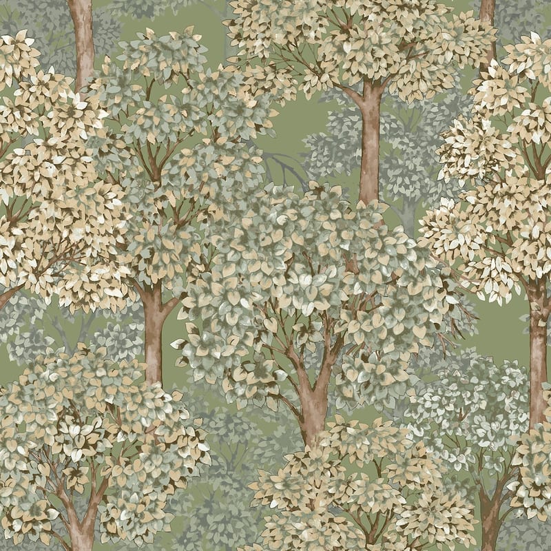 Galerie Wallcoverings Little Explorers 2 Cottage Tree Non-woven Matte Wallpaper Roll - 33 feet x 21 inches - Pink